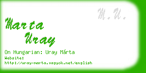 marta uray business card