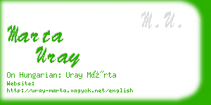 marta uray business card